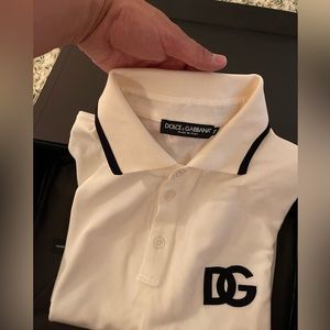 Brand new Men Dolce Gabbana white cream colour men polo size Medium  48 Italian